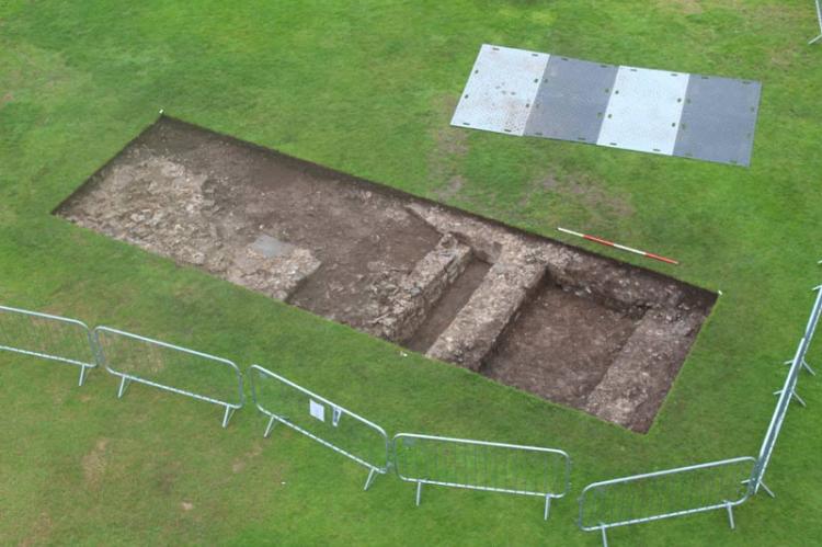 Overview of Trench 1 from Henry VII tower at the end of the day